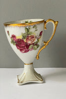 (L) <€€ Vintage Ceramic 3” Mini Cup Gold Gilt Hand Painted China