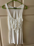 Womens Juniors EXPRESS White Sleeveless Top  Tank XSmall Rayon