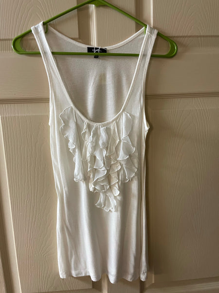 Womens Juniors EXPRESS White Sleeveless Top  Tank XSmall Rayon