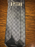 Mens GIANNI VERSAGE Italy Silk Geometric Black and Gray Dots on Silver Tie Necktie