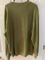 € Mens XLarge Army Olive Green Callaway Golf Sport Ribbed Sweatshirt Sweater