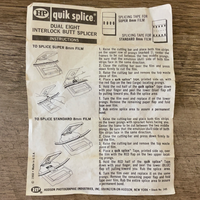 *Vintage 1965 Hudson Photographic 8mm Quik Splice Dual Eight Interlock Butt Splicer