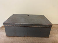 [Locate] Vintage ROCKAWAY Gray Metal Strong Box Security Cash Safe Handle No Lock