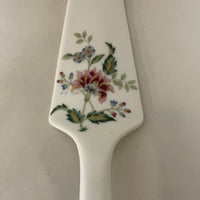 ~€ Vintage Andrea By Sadek Buckingham 10" Cake Pie Server White Floral Ceramic