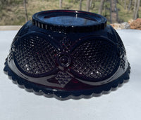 a* Vintage AVON 1876 Cape Cod 8.5" Serving Bowl Deep Ruby Red Garnet Colored Glass #12