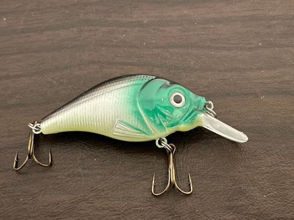 Green and Black Crankbait Bait Fishing Lure Rattle and Eyes