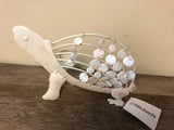 ^ New Pair Set/2 Metal Ivory Fish Turtle SeaShell Shape Tea Light Candleholders Michael's NWT