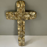 a** Metallic Gold & Silver Tone Art Cross Wall Decor Religious