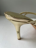 Womens Aldo Gold  Slip On Sandal High Heel Straps Size 7M Sexy