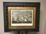€ Vintage Framed Art Sir William Pitt Sea Battle Print Replica Flotilla Richard Perret Quote 1805 by Jean Simond
