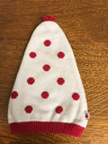 € Baby GAP Stocking Cap Hat Red Polka Dots on White Christmas Holiday