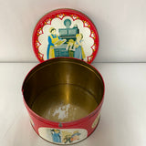 *Vintage Large Round Danish Dutch 8” Cookie Tin Storage Gift Empty
