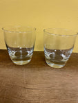 a** Pair/Set of 2 Glasses Clear Lowball Rocks Juice Tumbler Set