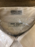 NEIL ALLYN Pleated Tuxedo Shirt White Easy Fit Down Collar XL 32-33