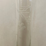 ~€ Delicate Clear Glass 7.5” Bud Vase Etched Design Decor