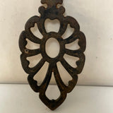 a** Vintage Black Cast Iron Trivet Hot Plate Dew Drop Footed Japan