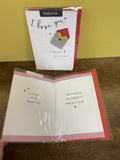 *New Valentine Card  I LOVE YOU A Little Note w/ Envelope in Plastic Seal 2022 Paper Thread