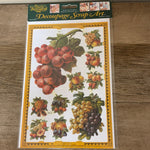 €€ NEW Vintage ARTIFACTS Victorian LARGE FRUIT Decoupage Art 2 Sheets Decals Sealed