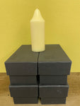 a* NEW Lot/4 Unscented Handcrafted Pillar CANDLES Ivory Volcanica 4.5” H x 1.5” W