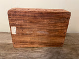 ~¥€ Vintage Rustic Carved Wood Jewelry Lined Trinket Box Lid India