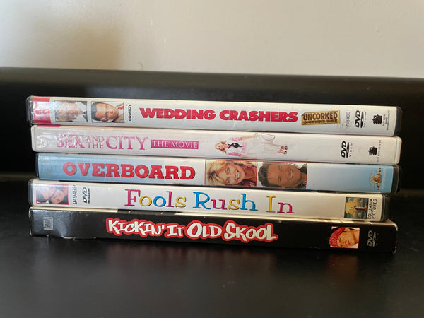 Lot/5 Comedy Movie DVDS Sex in The City, Wedding Crashers, Overboard, Fools Rush In