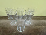 a** Vintage Set/6 Soda Fountain Water Pop Glasses Clear Stackable 5” East ATL Pharmacy