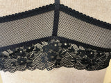 Womens Medium 34/36 Black Lace Razorback Bralette