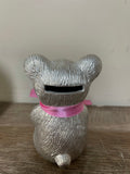 a* GSANY Baby Bank Pink Bow Girl Fine Silver Bears Plated