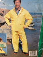 NEW XLarge Academy Broadway Yellow Hooded Rain Coat Suit Bib Style 3pc
