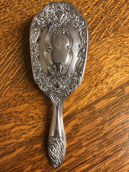 Vintage Ornate Silver Handheld 8” Vanity Brush