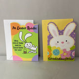 *New Lot/2 Easter Greeting Cards w/ Envelopes Child Kiss Granddaughter