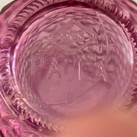 ~€ Pink Glass 9” Diamond Cut Cylinder Flower VASE  Decor by Paula
