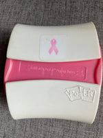 a** Vintage Desk Post-it Pop-Up Note Paper Caddy Holder Dispenser Paperweight Pink Breast Cancer Survivor