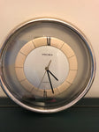 Vintage Working Wall CLOCK Verichron Harris & Mallow Two Tone Gold & Chrome Round 12"