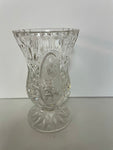 a** Vintage Clear Cut Crystal Vase on Pedestal Base
