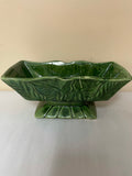 a** Vintage Green Ceramic Pottery Bowl Planter Raised
