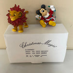 a** Vintage Grolier Disney SIMBA & MICKEY Ornaments Christmas Magic 26231 133/101 DCO in Box