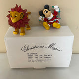 € Vintage Grolier Disney SIMBA & MICKEY Ornaments Christmas Magic 26231 133/101 DCO in Box