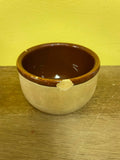 a** Rustic Brown Glazed Stoneware 2.5” H x 3.25” Diameter Bowl Pottery Cup Planter Decor Chipped