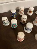*Vintage Set/17 Thimbles Ceramic England Japan Germany Portugal Birds Flowers