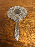 <€€ Vintage Towle Silver Ornate Hand Mirror 5.5” W x 9.5” L