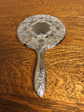 <€€ Vintage Towle Silver Ornate Hand Mirror 5.5” W x 9.5” L