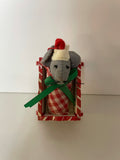 *Vintage Mouse in a Cradle Ornament Christmas