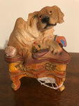 a** Vintage Dog Figurine Sitting on Table