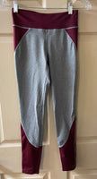 Womens Juniors Small CLOUD CHASER Yoga Running Joggers Pants Maroon/Gray