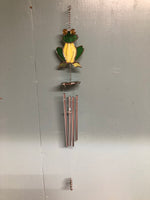 a* New Stain Glass WIND CHIME Suncatcher Mobile Green Frog