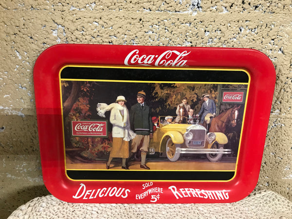 Vintage COCA COLA Serving Tray Touring Car Retired