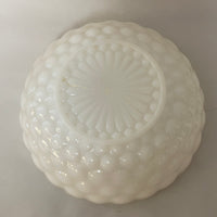 a** Vintage Milk Glass Serving Bowl White Round Raised Bubble Design 8.25”