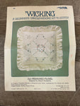 ~ Vintage Leisure Arts Candlewicking Ivory 12x12 Pillow from Kit 805 Floral w/ Instructions