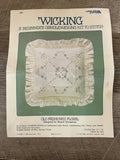 *Vintage Leisure Arts Candlewicking Ivory 12x12 Pillow from Kit 805 Floral w/ Instructions